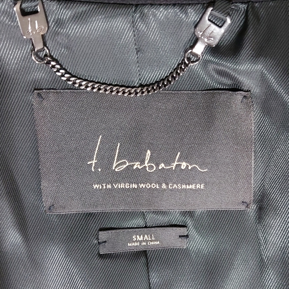 Aritzia T. Babaton Bromley Coat Small Black Wool Cashmere Blend Double Breasted - Picture 6 of 12